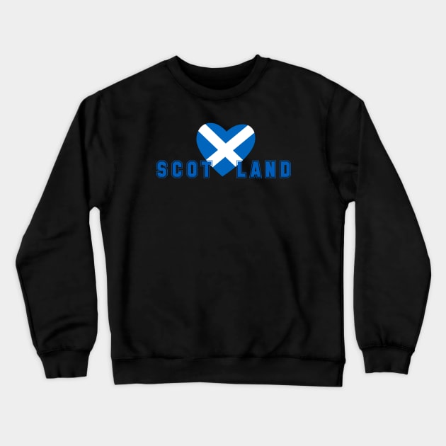 Scotland Love Heart Scottish Saltire Flag Crewneck Sweatshirt by tnts